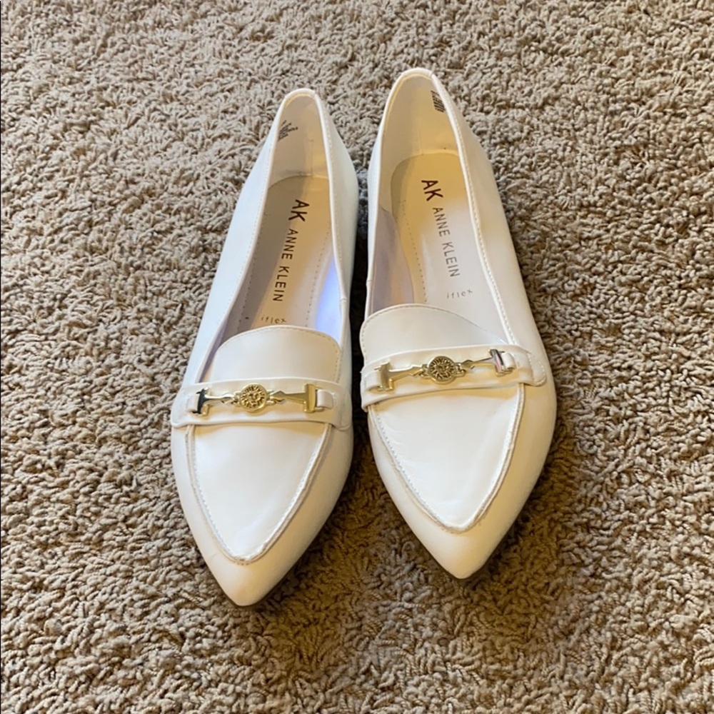 White Pointed Loafers
